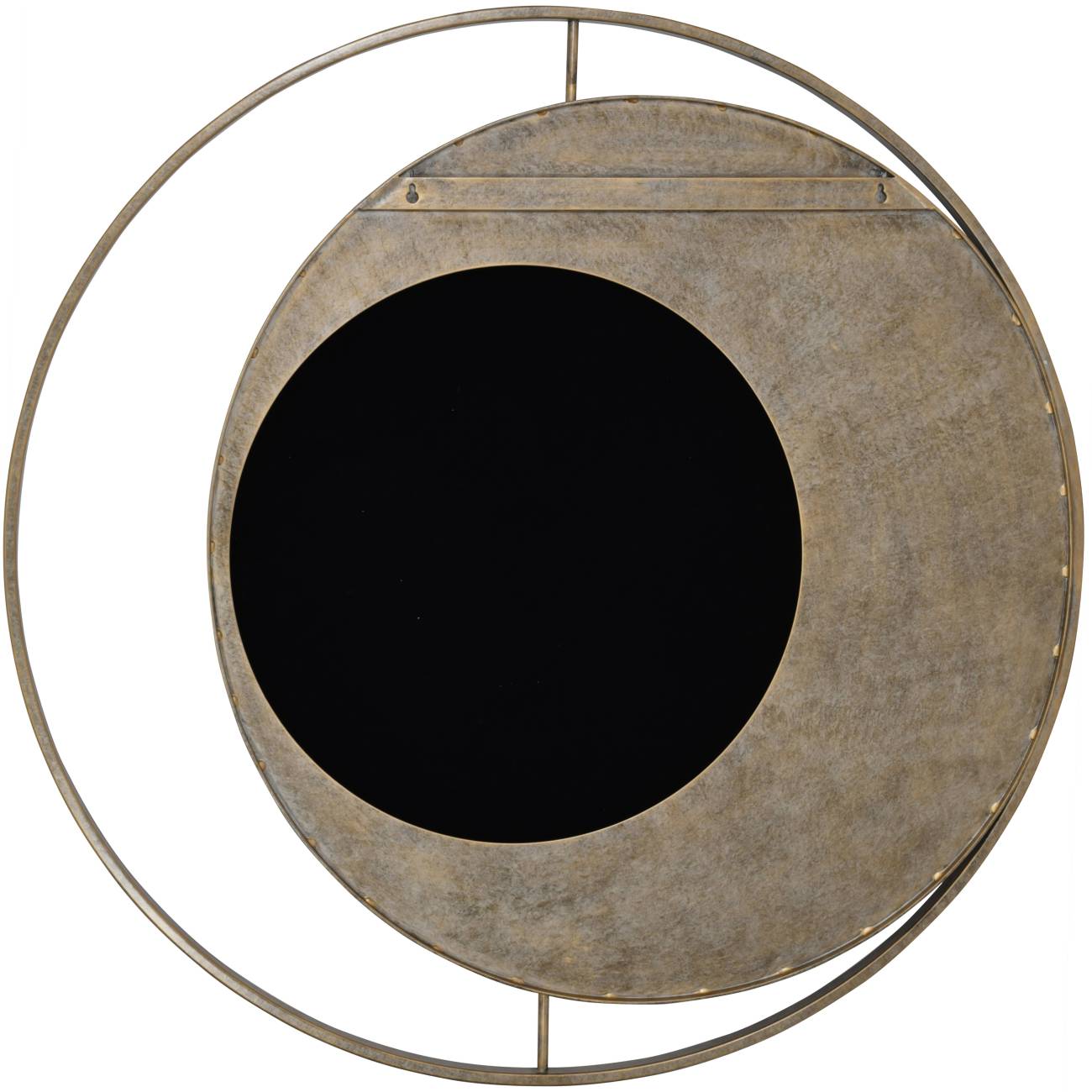Concentric Aged Gold Circles Iron Wall Mirror